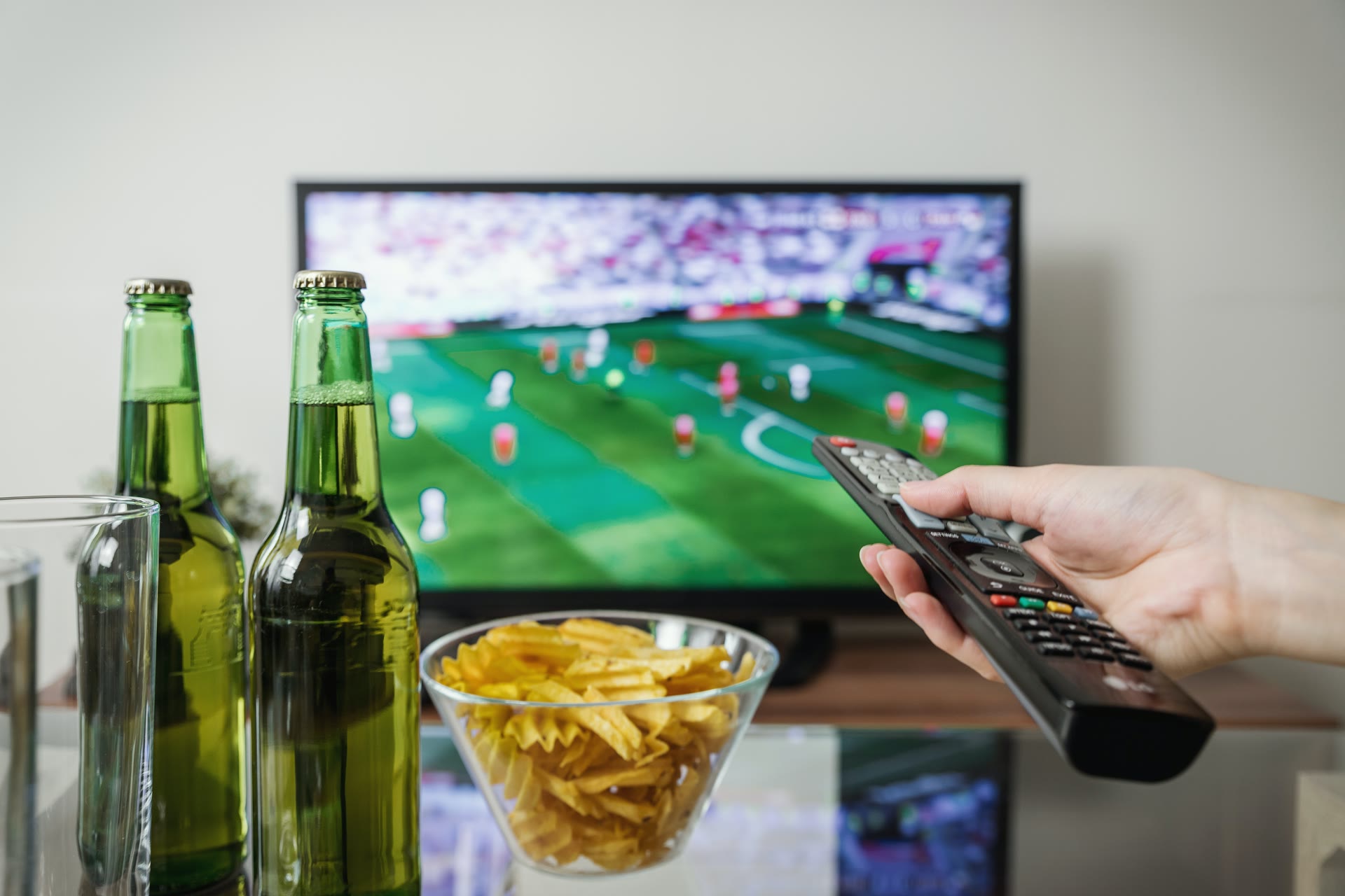Television and streaming setup on a desk