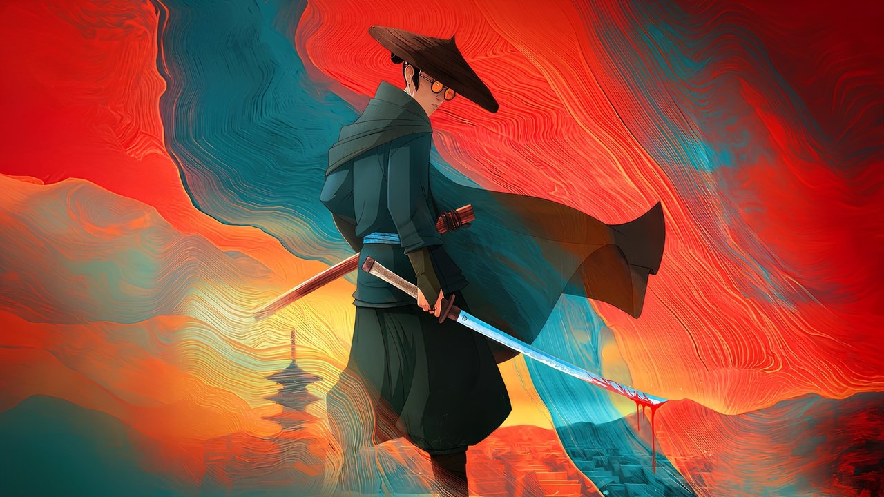 Official backdrop for the animated series Blue Eye Samurai