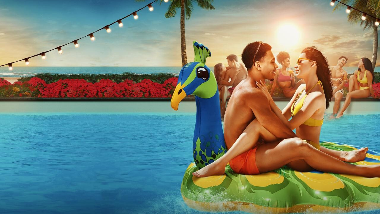 Official backdrop for Love Island USA