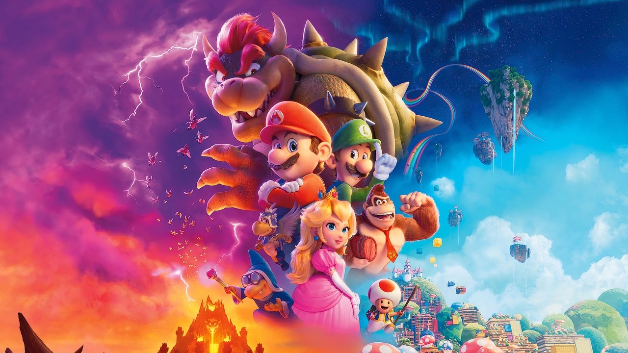 The Super Mario Bros. Movie backdrop used as a Nintendo franchise visual for the Legend of Zelda movie story